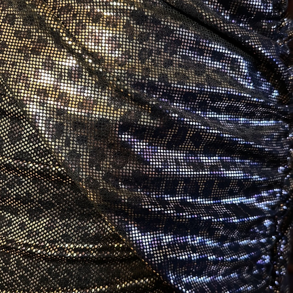 Bebe Addition metalic gold leopard print size XS raunch mini ddress - Picture 15 of 17